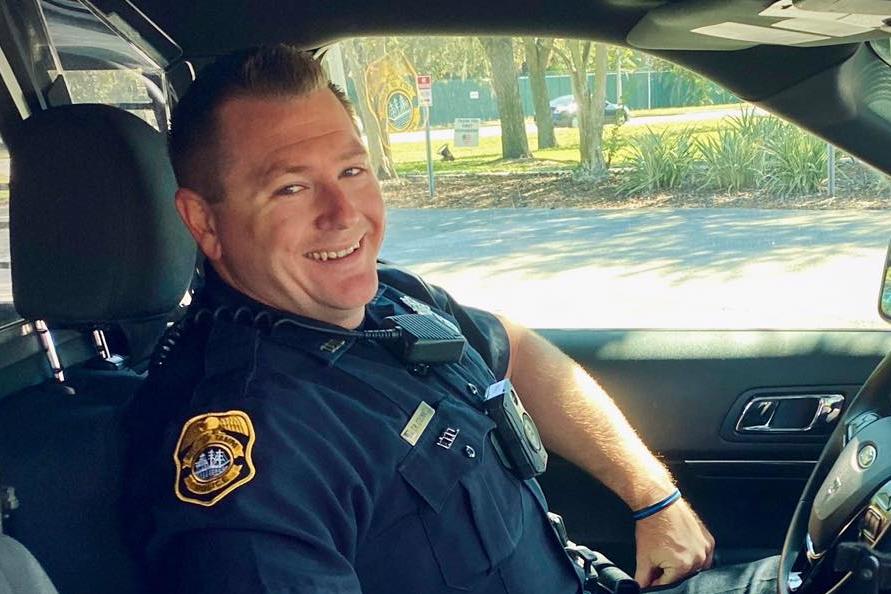 Police officer in car